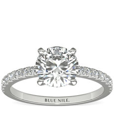 Petite Pavé Diamond Engagement Ring in 14k White Gold (1/4 ct. tw.)